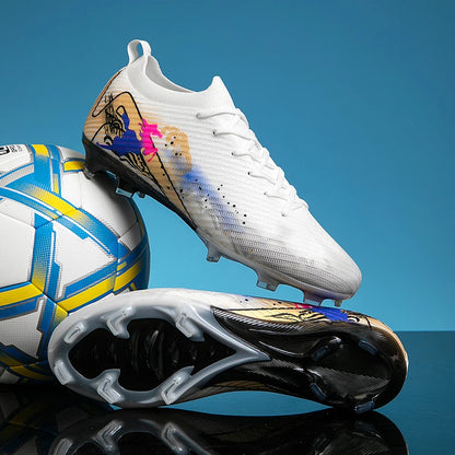 New Men Football Boots Cleats Non-Slip Match Ultralight Soccer FG Training Shoes Soccer Shoes Long Spikes Outdoor Drop Shipping.