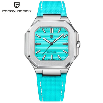 PAGANI DESIGN New V2 Orologio da uomo quadrato al quarzo, marchio di lusso premium, sportivo, impermeabile, in zaffiro e acciaio inossidabile