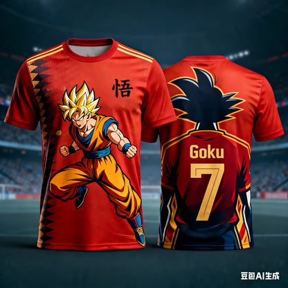 2026 Summer Dragon Ball Men's Casual T-shirt 3D Printed Short-sleeved Fashion Loose Women and Kids Breathable Sports Top Shirt
