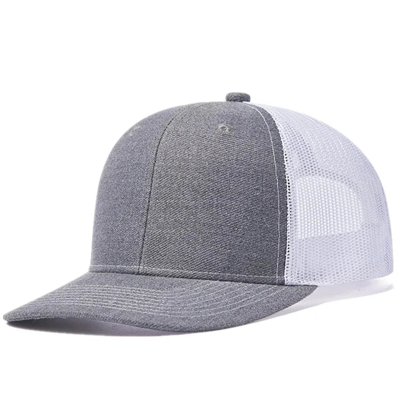 Unisex-Kappe mit leicht gebogener Krempe im Trucker-Stil – Freizeit- und Outdoor-Kappe für Damen und Herren, atmungsaktiv, für den Sommer