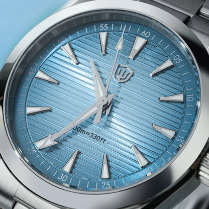 Ρολόι Watchdives WD0006, μηχανισμός VH31 με ομαλή κίνηση του δευτερολέπτου, κυρτό ζαφειρένιο κρύσταλλο, φωταυγές επίστρωμα BGW9, αδιάβροχο έως 10 bar, 38 mm, vintage στυλ