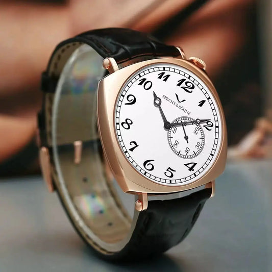 New 2026 Specht & Söhne 1921 Men's Automatic Mechanical Wristwatch Rose Gold Sapphire Crystal Genuine Leather Relogio Masculino