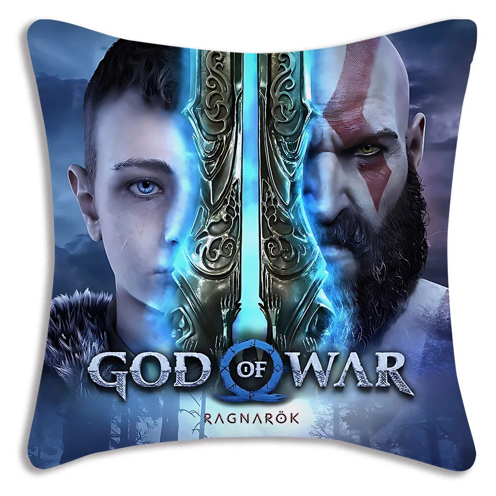 Pillow Covers Cartoon Game G-God of War R-Ragnaroks Sofa Decorative Home Double-sided Printing Short Plush Cute Cushion Cover