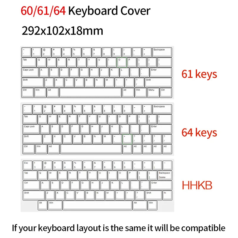 Funda protectora transparente de acrílico para teclado mecánico, cubierta antipolvo para teclado de 60/61/64 96 98104/108 teclas y cubierta para ratón
