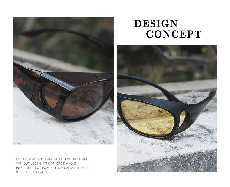 2025Polarized Sunglasses Fit Over Eye Glasses Driving Wrap Shield Goggles Fishing Glasses Sports Sunglasses Night Vision Glasses