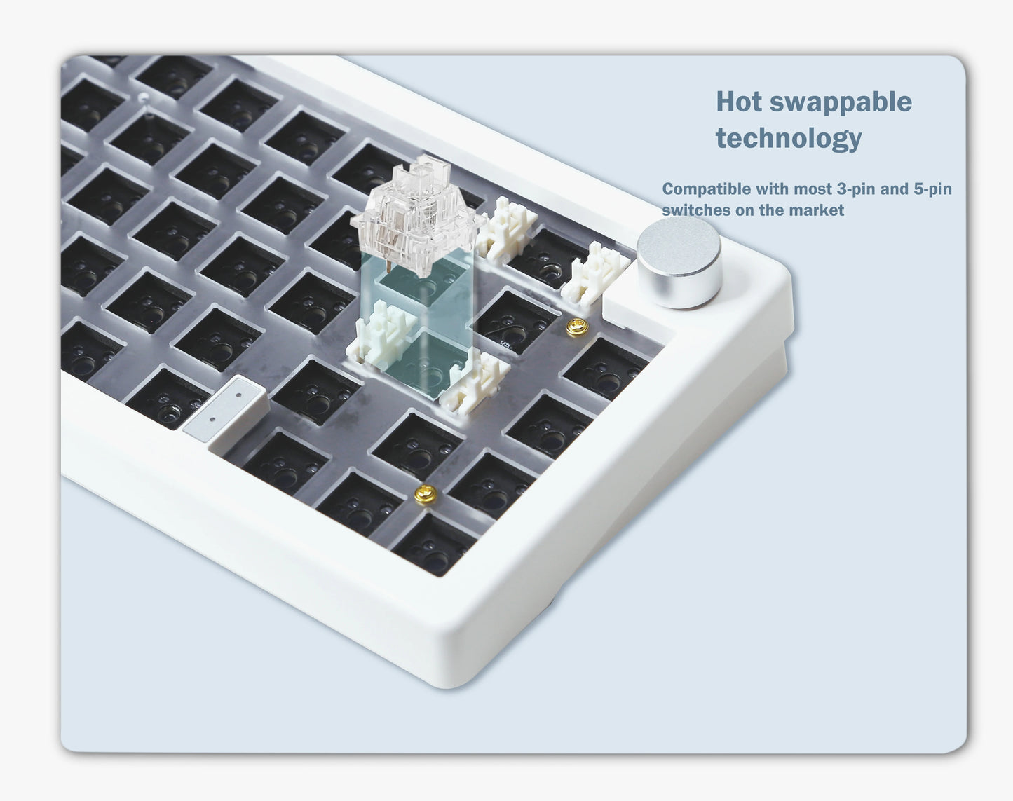 GMK67 Kit de teclado mecánico Bluetooth 5.0/2.4G inalámbrico/con cable con montaje gasket para gaming, kit de teclado personalizable