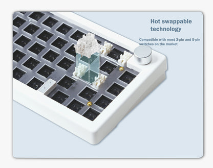 GMK67 Kit de teclado mecánico Bluetooth 5.0/2.4G inalámbrico/con cable con montaje gasket para gaming, kit de teclado personalizable