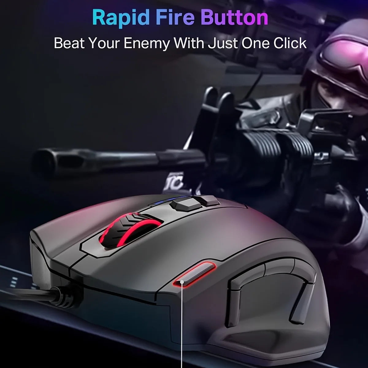 Ratón con cable E-YOOSO X-41PRO, ratón gaming grande con retroiluminación RGB, 11 botones laterales programables, compatible con ordenador, PC, portátil y Mac