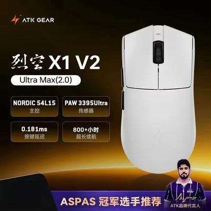 Mouse gaming wireless ATK Blazing Sky X1/X1V2 8K a bassa latenza, leggero per FPS, Liekong E-sports, accessori PC personalizzati