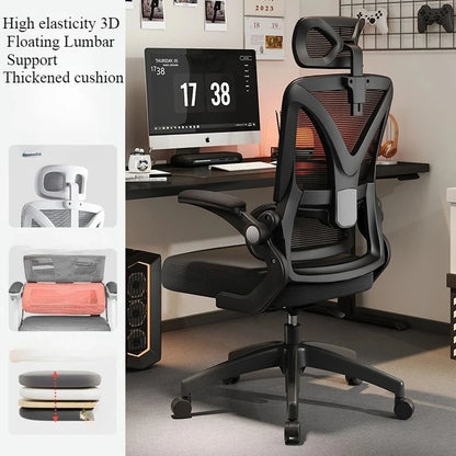 Ergonomic Gaming Chair with 3D Lumbar Support, Adjustable Office Chair, Breathable Mesh Racing Chair, Swivel Computer Chair with High Density Cushion