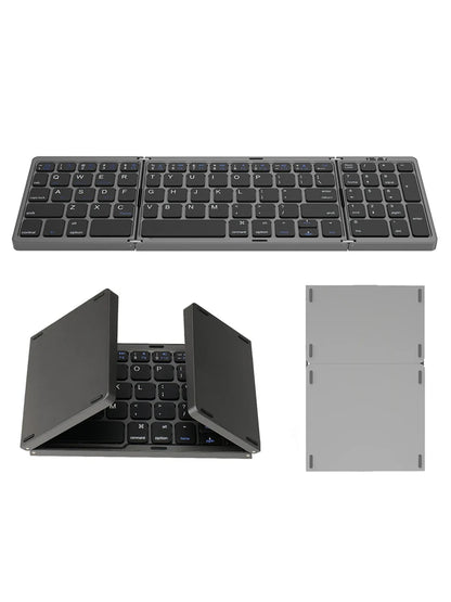 Teclado inalámbrico Bluetooth plegable recargable para iPad, móvil, tableta, portátil y oficina, mini teclado inalámbrico