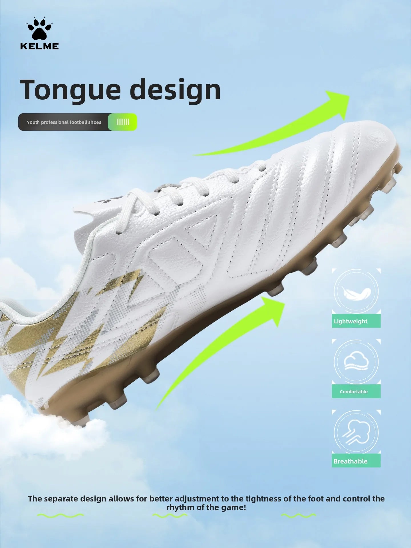 Scarpe da calcio Kelme da uomo MG, scarpe da calcio junior con tacchetti corti, scarpe professionali per competizione e allenamento, scarpe da calcio per ragazze