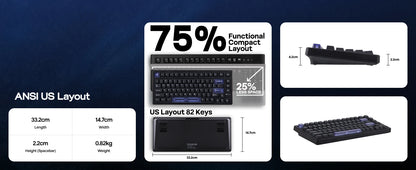 EPOMAKER HE80 75% dispunere QWERTY SUA, tastatură mecanică magnetică cu efect Hall, cu cablu, garnitură cremoasă, cu schimbare la cald, DKS SOCD pentru PC/Mac