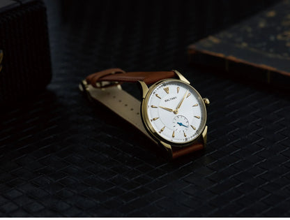 Baltany Men Automatic Watch 38.5mm Pilot Manual Winding Mechanical Wristwatch Sapphire 5ATM Small Second Dial ST1701 ST1700