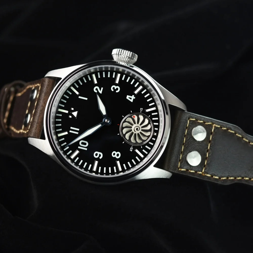 Hruodland 2025 Neue mechanische Herrenuhr Seagull ST3620 Retro-Pilot 43MM BGW-9 Leuchtend Saphirglas Turbine Reloj Hombre