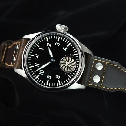 Hruodland 2025 Neue mechanische Herrenuhr Seagull ST3620 Retro-Pilot 43MM BGW-9 Leuchtend Saphirglas Turbine Reloj Hombre
