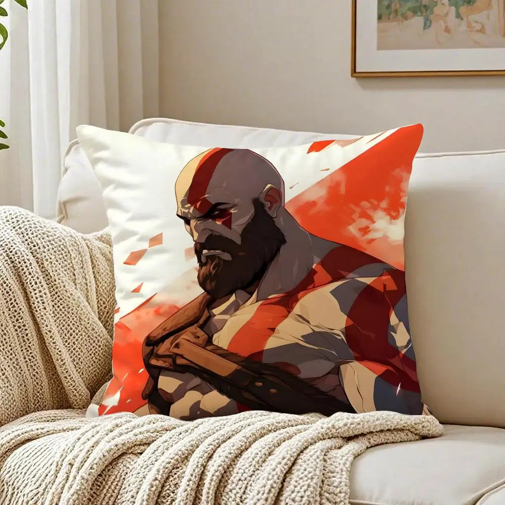 Game Mythological G-God of W-War Cushion Cover Pillowcase Anti-dustmite living Room Sofa Decor Cushion Room