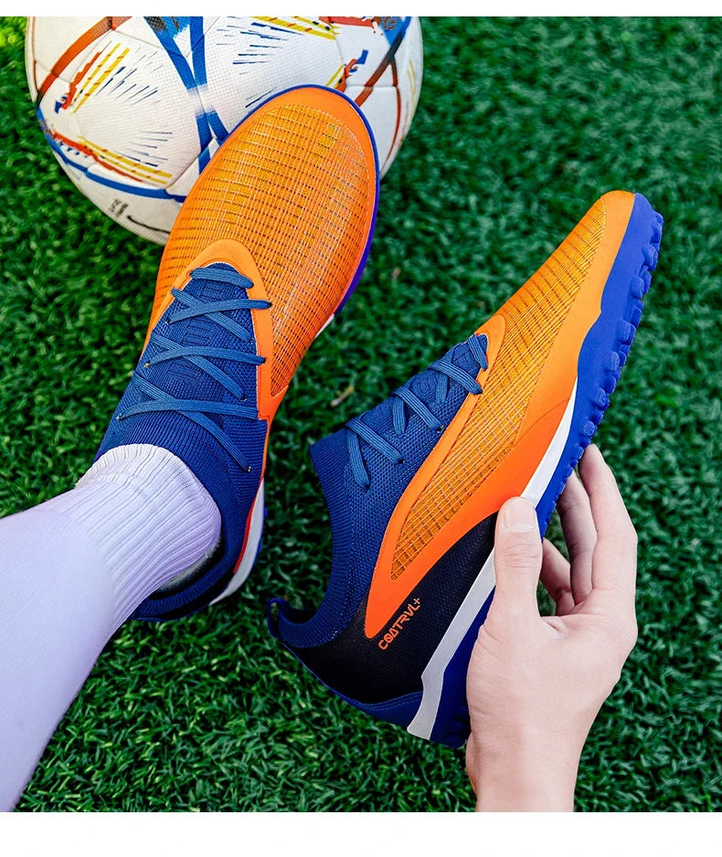 Chuteiras de futebol novas para homem, com pitons para exterior, respiráveis, adulto, antiderrapantes, calçado de futebol desportivo, pitons longos, treino, rapaz, jogo, confortáveis