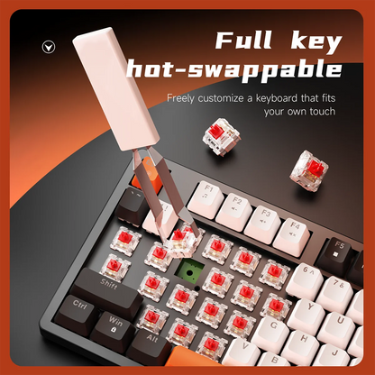 AJAZZ NK98 Wired Mechanical Keyboard: Full-Key Hot-Swap, 98-Key Layout for Precise Performance; Wired, Stable Control, Multi-System Compatibility; Windows Vista/XP/7/8/10/17, Mac: Wired connection for stable control and low latency