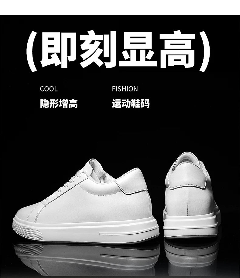 New Men's Sneakers Elevator Shoes Height Increasing Insole 6-10CM High Heels Leather Sport Shoes Men's Shoes