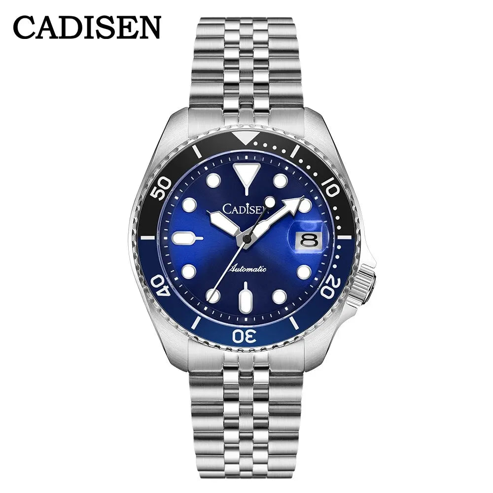 CADISEN New Luminous Men Mechanical Wristwatches Ceramic Bezel Sapphire Glass Automatic Watch Men Relogio Masculino
