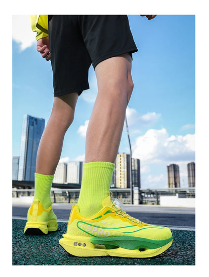 Zapatillas de running para hombre y mujer, transpirables, deportivas de competición, con amortiguación de carbono, ligeras, para jogging y entrenamiento masculino