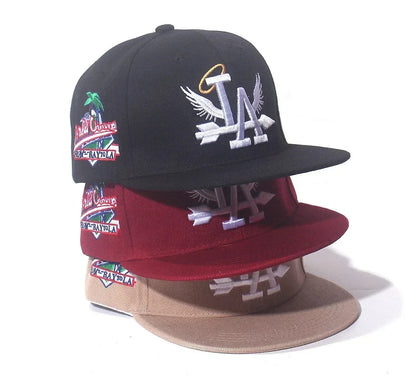 Baseballkasket med bogstav, vinger, kokospalme-broderi, street rap og hiphop til mænd og kvinder