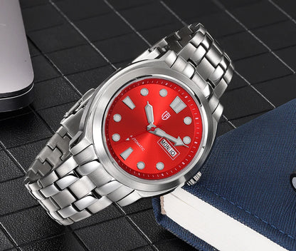 BERNY Automatic Men Watch Supper Luminous Sapphire Stainless Steel 100M Waterproof Business Casual Mechanical Wristwatch for Men