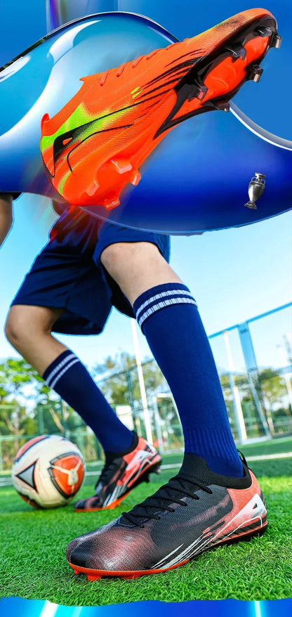 New Men's Football Boots Match Soccer Shoes FG Ultralight Drop Shipping Training Shoes Cleats Outdoor Soccer Non-Slip Long Spikes