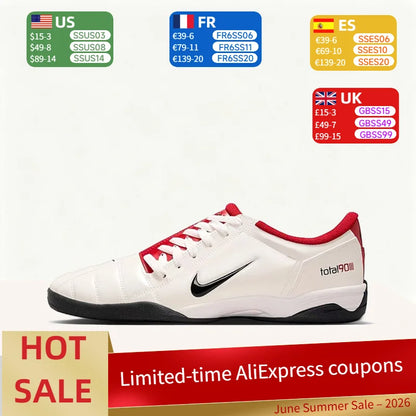 Nike Total 90 III – стилни, минималистични, удобни, плътно прилепващи, неплъзгащи се, издръжливи футболни обувки с ниска горна част (унисекс, бели) HQ2851-100