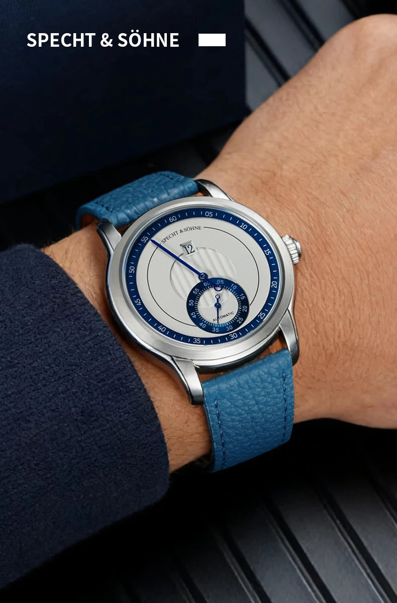 2026 Newly designed Specht & Söhne Men Automatic Watch 39mm Jumping Hour Mechanical Wristwatch Sapphire Crystal Reloj Hombre