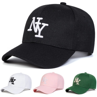 Men's NY Embroidered Baseball Cap Adjustable Outdoor Casual Cap Suitable for Spring Autumn Outings Travel Beach Parties