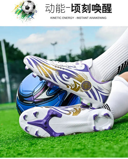 Original Soccer Cleats Men Training Shoes Outdoor Non-slip Children's Football Shoes Long Spikes Men's Futsal Shoes Size 32-45