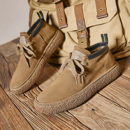 Pantofi casual din piele de căprioară pentru bărbați, de marcă de lux, din piele naturală, realizați manual, cu design antiderapant, pentru primăvară și toamnă