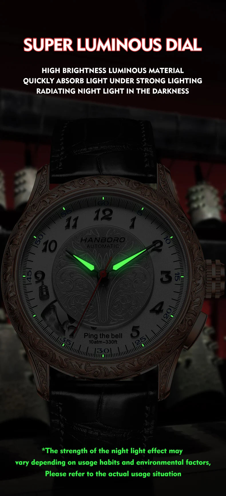 HANBORO hourly clock series men's fully automatic mechanical watch 5379