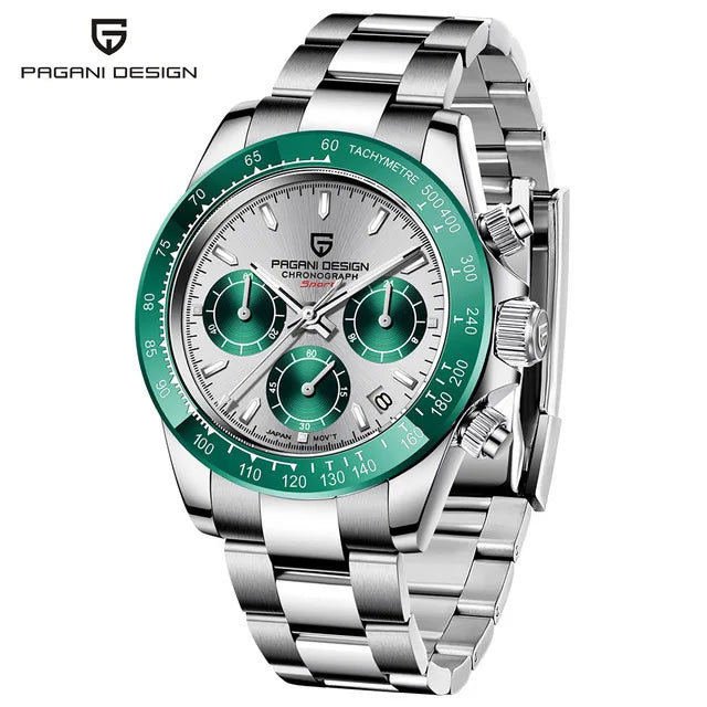 PAGANI DESIGN V2 40MM Meteorite Dial Men Quartz Watches Sapphire Retro Chronograph Waterproof Watch For Men