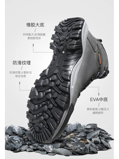 HUMTTO Hiking Shoes Men's Waterproof Hunting Boots Tactical Desert Combat Ankle Trekking Boots Male Women Warm Leather Sneakers