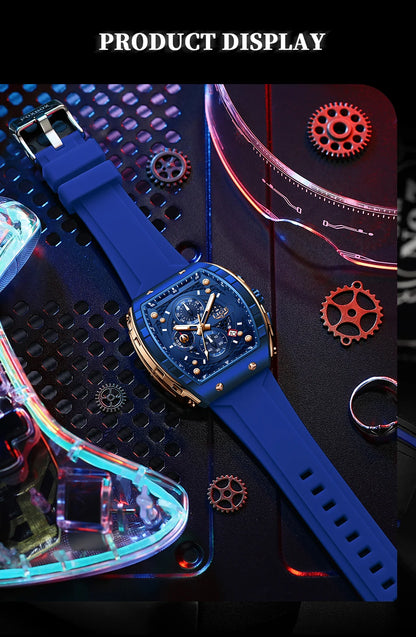 Relógio de Homem LIGE — Moda de Luxo, Impermeável, Bracelete em Silicone, Quartzo, Luminoso, Desportivo, Data Automática e Cronógrafo Simples