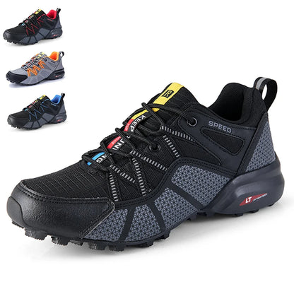 Sapatos de Caminhada para Homem Todo-o-Terreno, Calçado Desportivo Outdoor em Malha Respirável, Antiderrapante e Resistente ao Desgaste, Sapatos de Caminhada e Ciclismo Outdoor