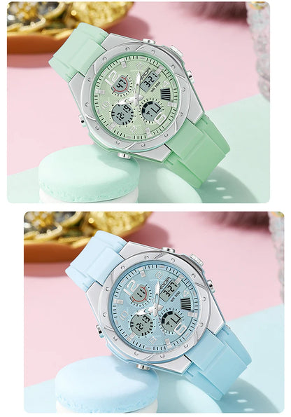 SANDA Top Brand New Lady Luxury Ms LED Digital Sport Watch Leisure Fashion Quartz Watch Women Girl Military 50M Waterproof Watch