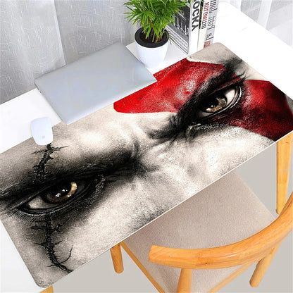 Large Game God of War Mousepad XL Desktop Natural  Rubber Desk Mat Kawaii Gaming Accessories Students Writing Pad Desk Mat 80x30