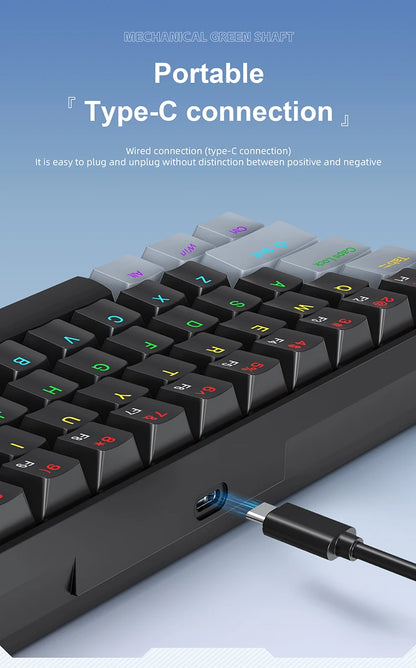 Teclado Mecânico Mini APAYADO K61, Com Fios, 61 Teclas, Phantom RGB, Switch Mecânico Vermelho/Azul Preto/Branco para Gaming, 60% Portátil