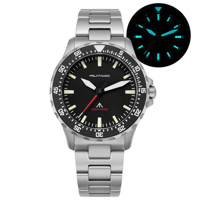 Militado ML16 Watch VH31 Sweep /515 Quartz Movement Sapphire Crystal BGW9 Luminous 200m Water Resistance 38mm Men's Vintage Watch