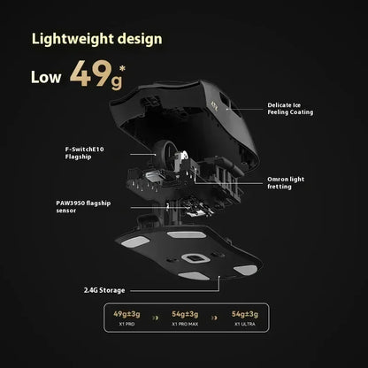 Mouse gaming wireless ATK Blazing Sky X1/X1V2 8K a bassa latenza, leggero per FPS, Liekong E-sports, accessori PC personalizzati