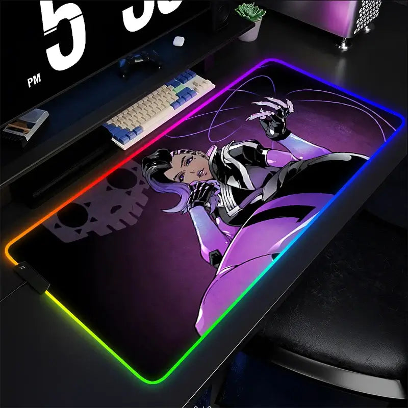 Mouse Pad Gamer Keyboard Pad Overwatch Sombra Desk Mouse Mat LED Carpet Rubber Tapis Souris Gaming RGB Notbook Kawaii Mousepad