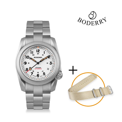 Boderry Field Watch VOYAGER Men's Watches 100M Waterproof Titanium Automatic Luminous For Seiko Movement Wristwatch