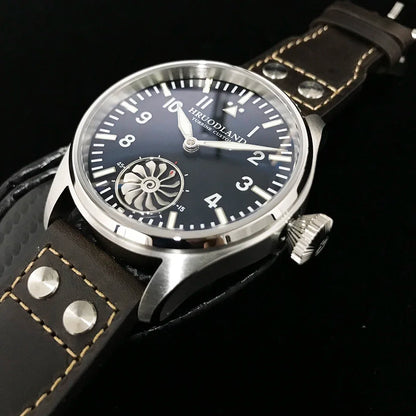 Hruodland 2025 Neue mechanische Herrenuhr Seagull ST3620 Retro-Pilot 43MM BGW-9 Leuchtend Saphirglas Turbine Reloj Hombre