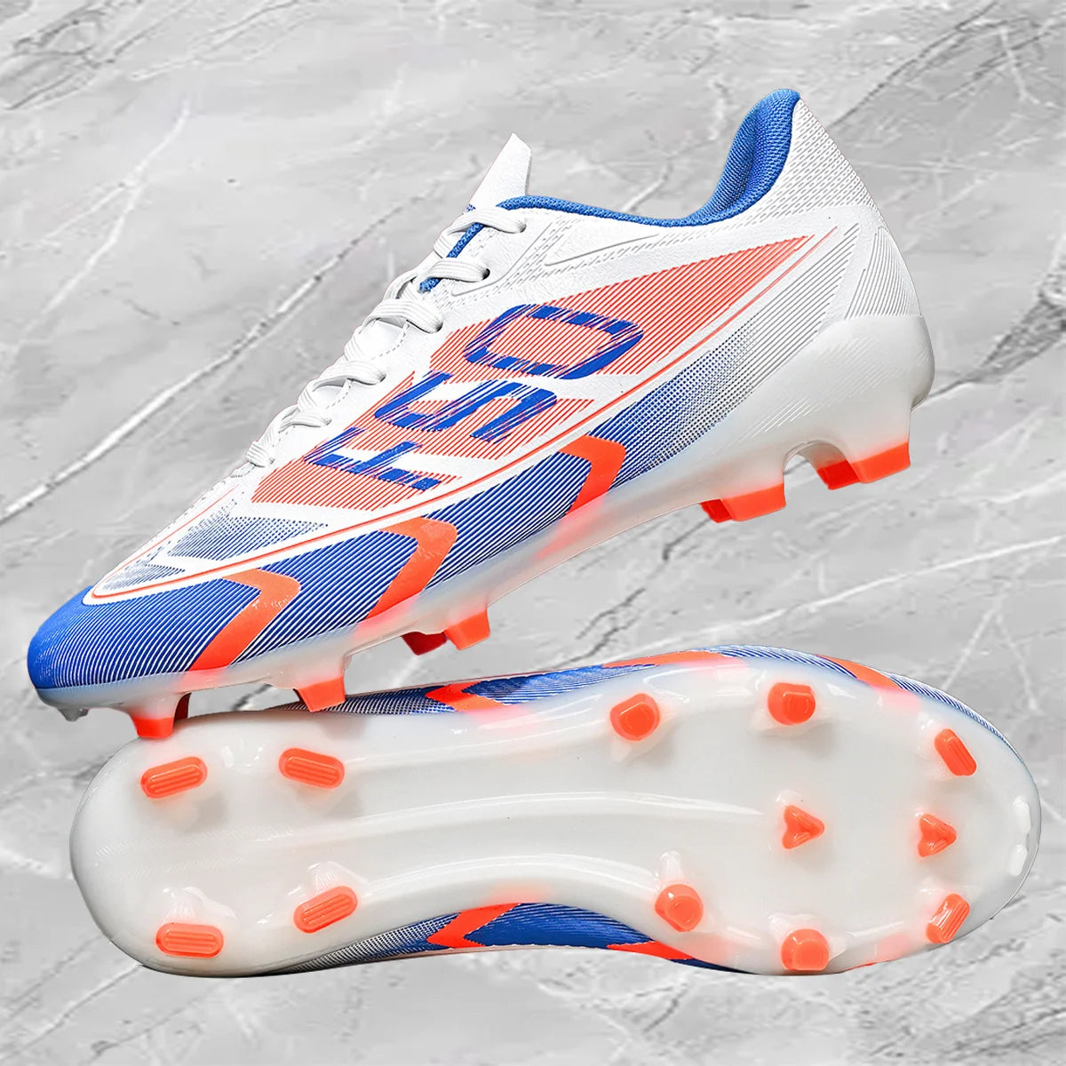 Chaussures de football AG/FG de style nouveau, crampons stables en TPU longs, unisexe, pour terrain de gazon extérieur, matchs et entraînements de football
