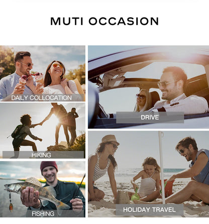 CAPONI Men's Sunglasses Polarized Classic Design Eyewear Protect Eyes Black Shades For Male Outdoor Driving Sun Glasses CP6199