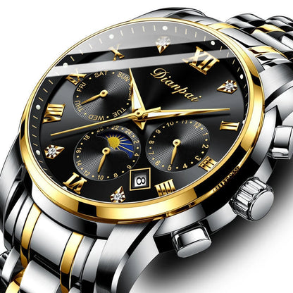 Reloj mecánico automático para hombre Dianpai: modelo de lujo, resistente al agua, multifunción, con pantalla luminiscente y diseño moderno.